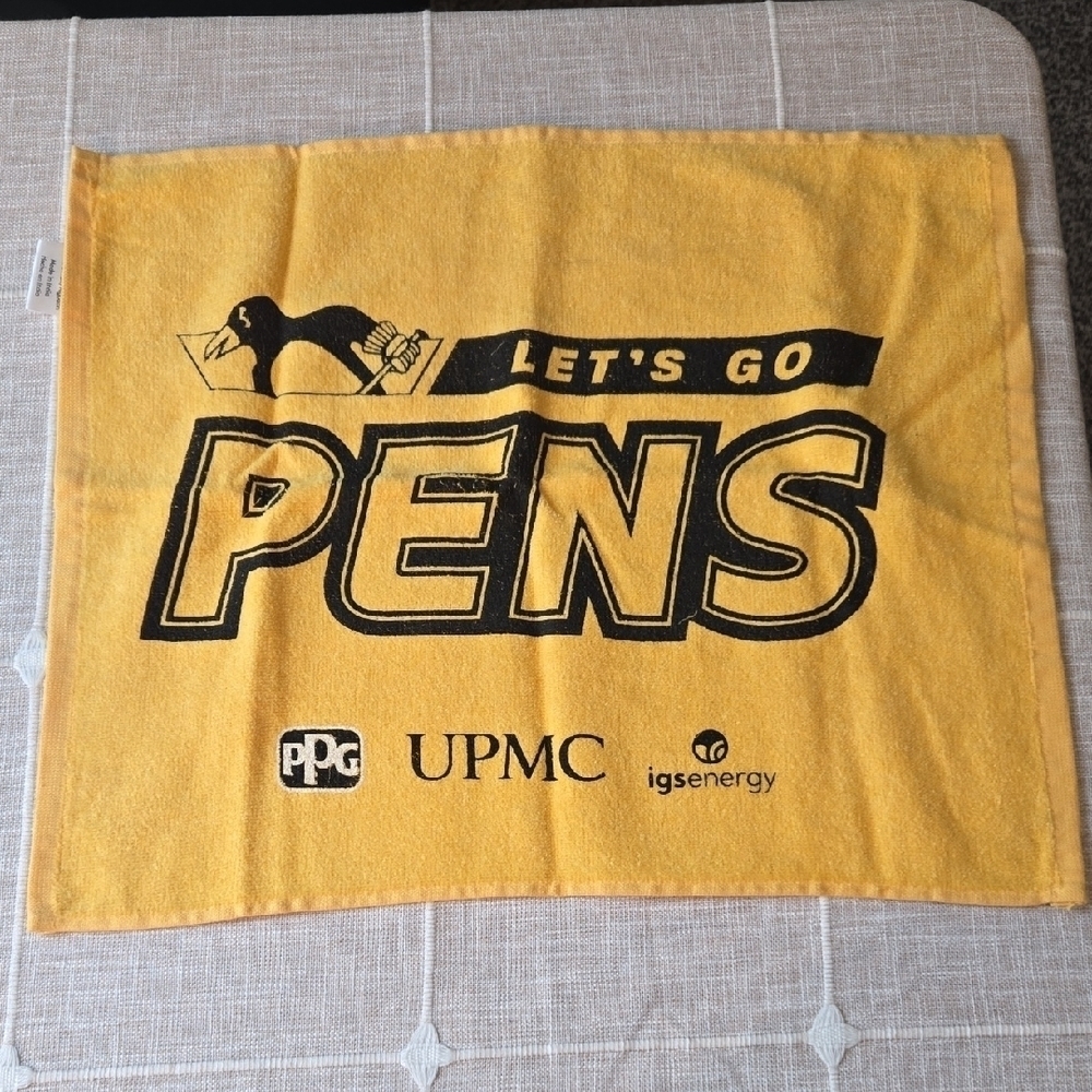 Yellow Let's Go Pens Rally Towel